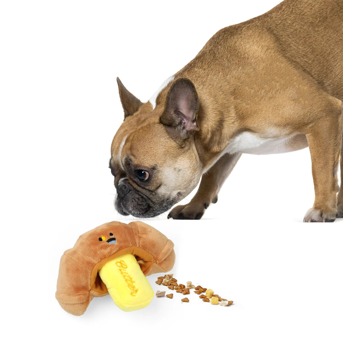 Croissant Plush Dog Toy – Chew & Interactive Puppy Toy