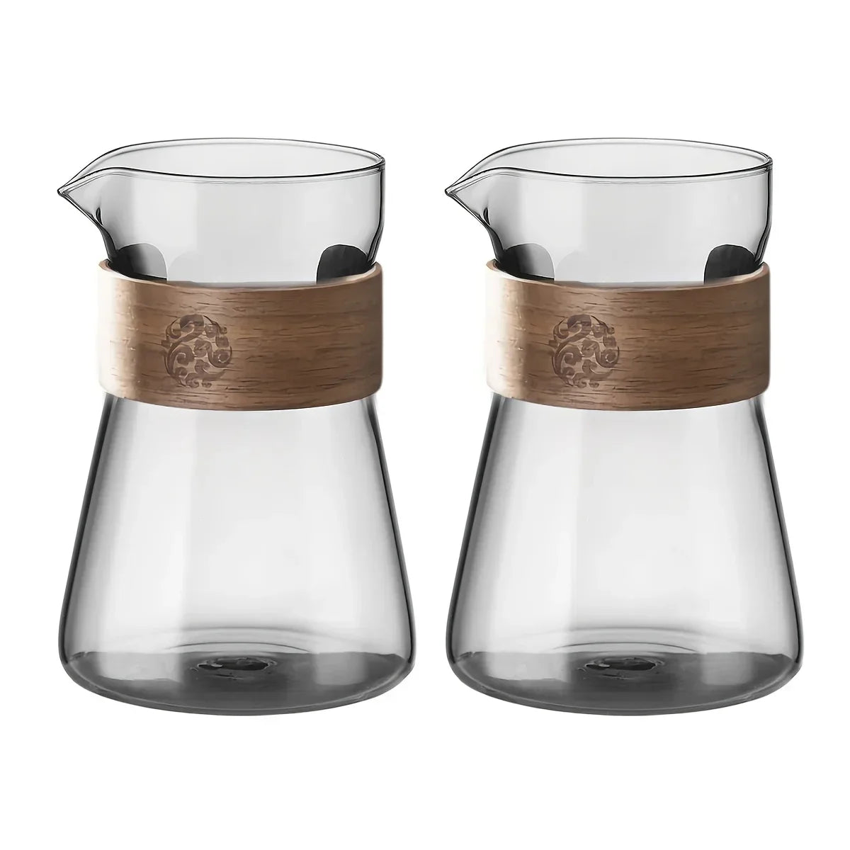 500ml Heat-Resistant Glass Coffee Carafe with Wooden Collar
