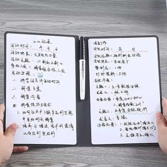 A5 Reusable Whiteboard Notebook Set with Pen & Erasing Cloth