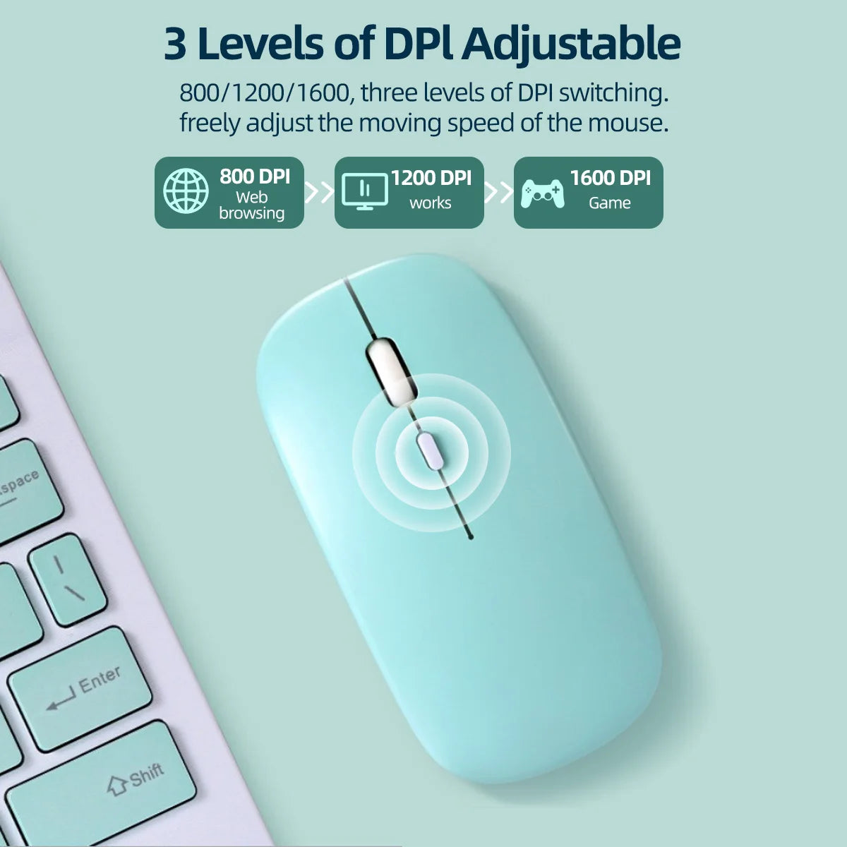 Wireless Bluetooth Mouse for Tablets & Laptops