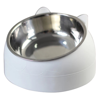 15° Tilted Stainless Steel Pet Feeding Bowl