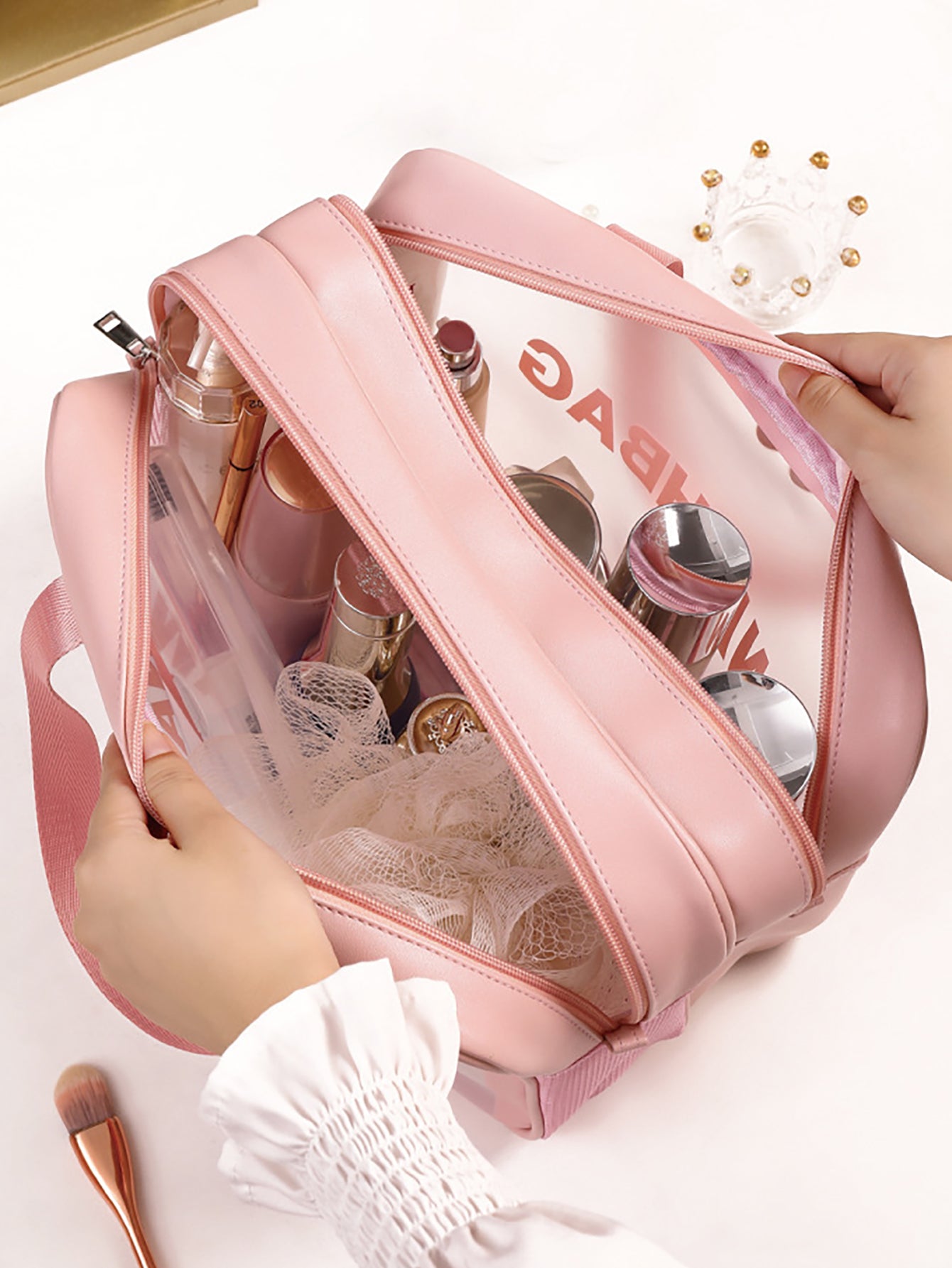 Extra Large Waterproof Travel Makeup Organizer Bag