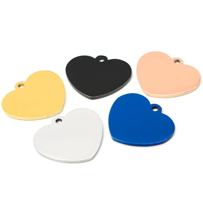 Heart-Shaped Stainless Steel Pet ID Tag Set