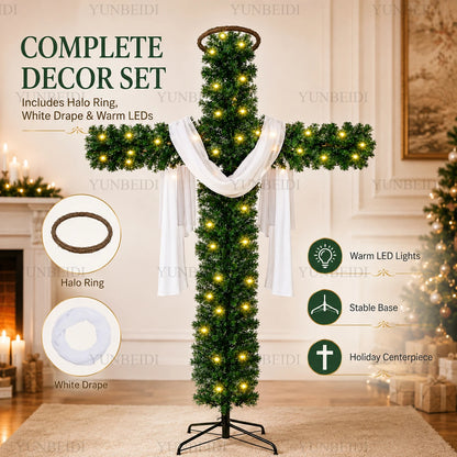 LED Cross-Shaped Christmas Tree
