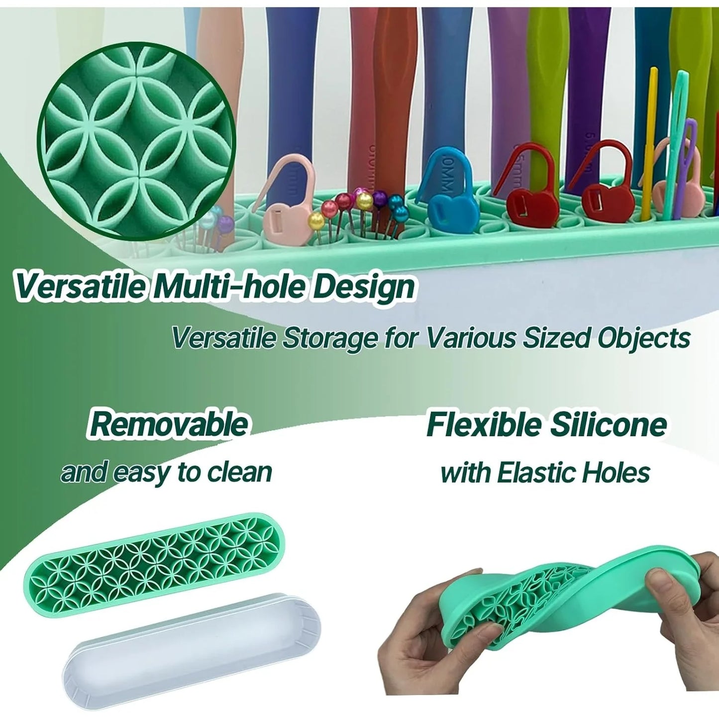 Silicone Crochet Hook & Multi-Tool Organizer Holder