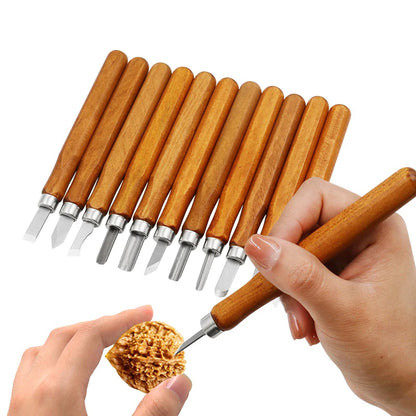 10/12 Piece Wood Carving Tool Set