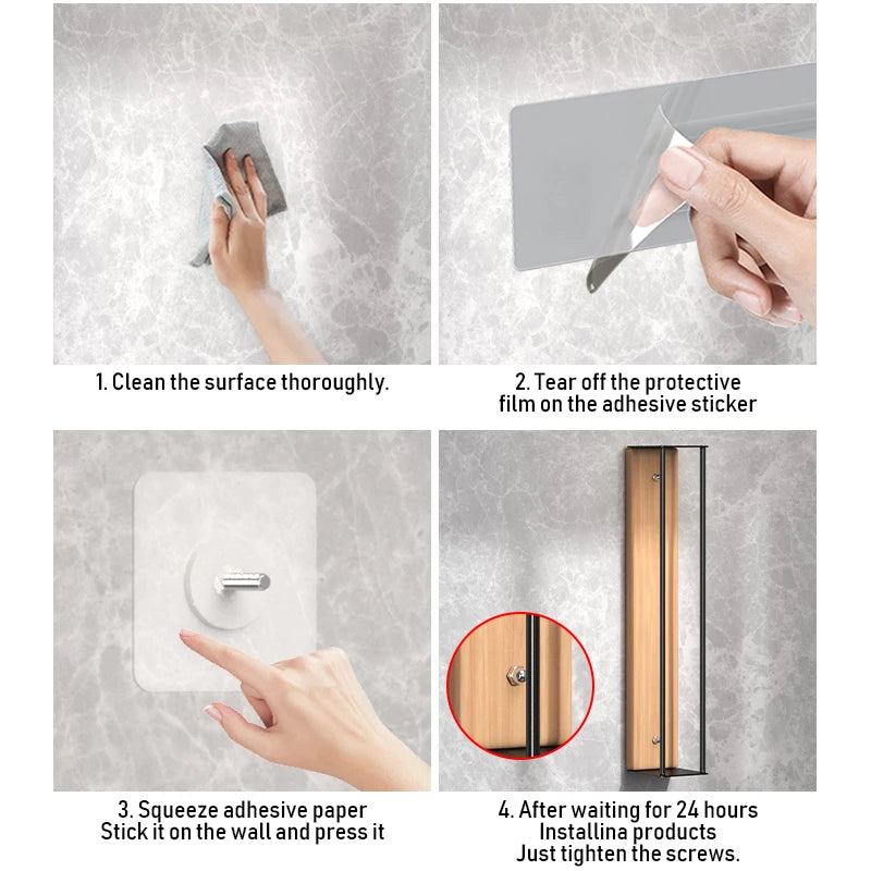 Wall Mounted Wooden Towel Rack