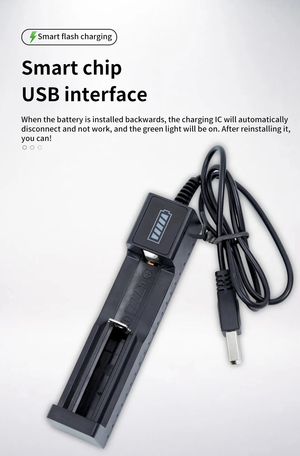 USB Charger for Rechargeable Lithium-Ion Batteries