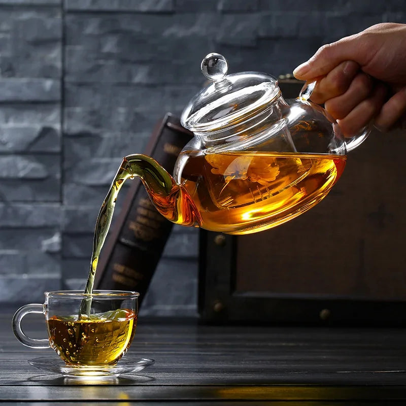 High Borosilicate Glass Teapot with Built-In Filter