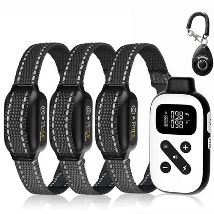 IPX7 Waterproof Remote Dog Training Collar with Auto Anti-Bark Mode
