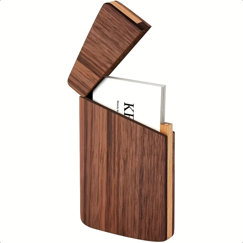 Black Walnut Wooden Business Card Holder