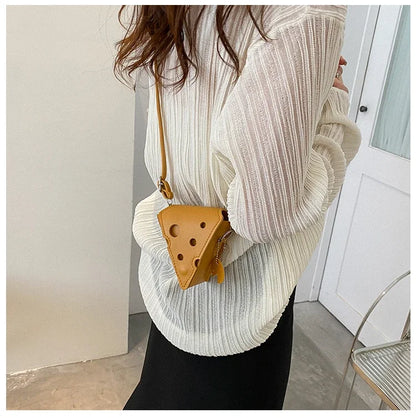 Cheese-Shaped Mini Crossbody Bag for Women