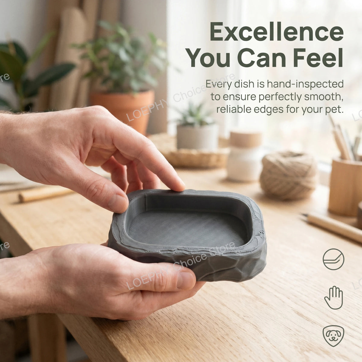 Stone Style Reptile Water Dish Bowl