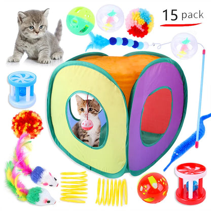 Cat Tunnel & Interactive Toy Set