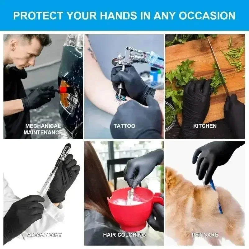Black Disposable Nitrile Gloves