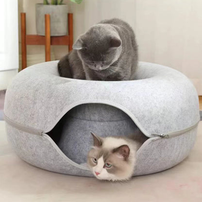B-Tunnel Donut Cat Bed & Play Tunnel