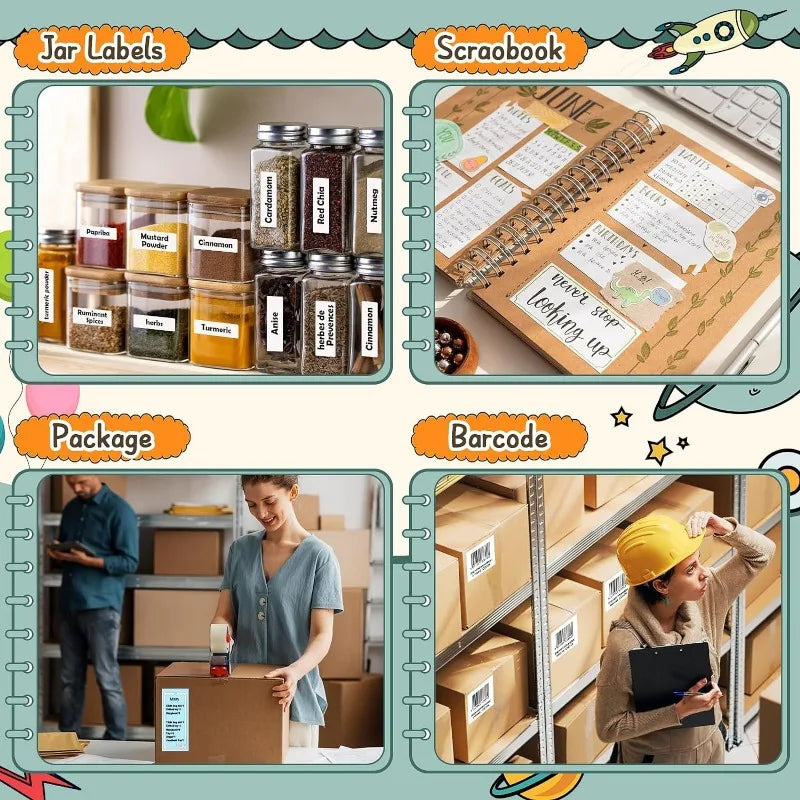Self-Adhesive Thermal Sticker Paper Rolls for Mini Printers