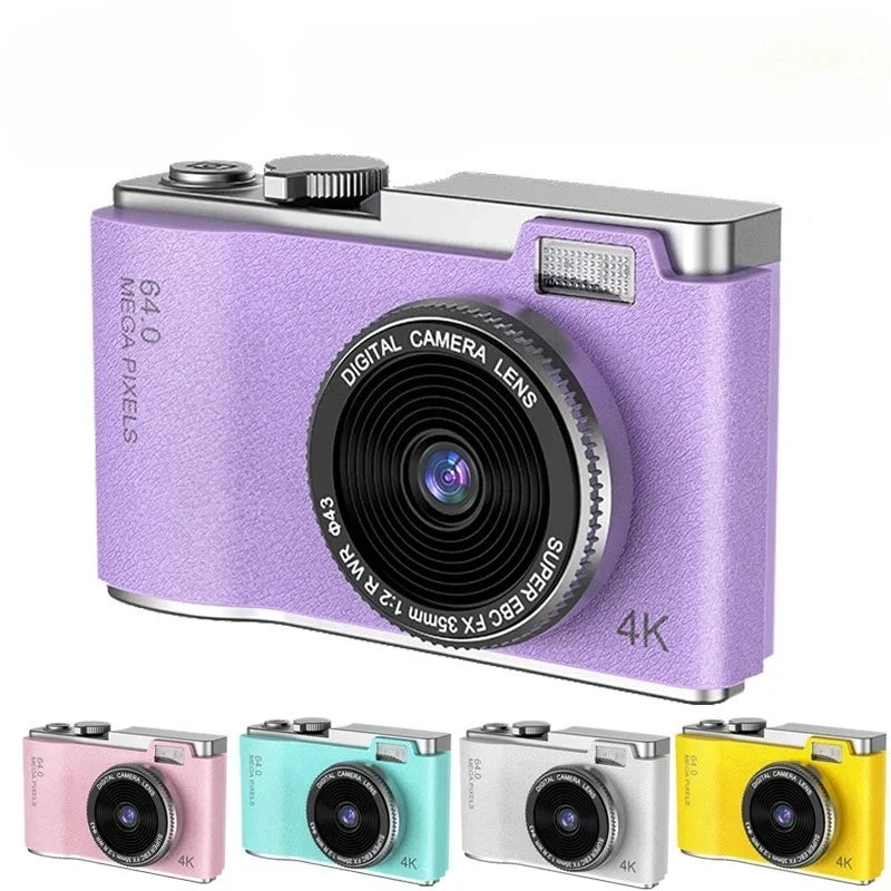 4K Digital Camera with 48MP Autofocus & 64GB SD Card