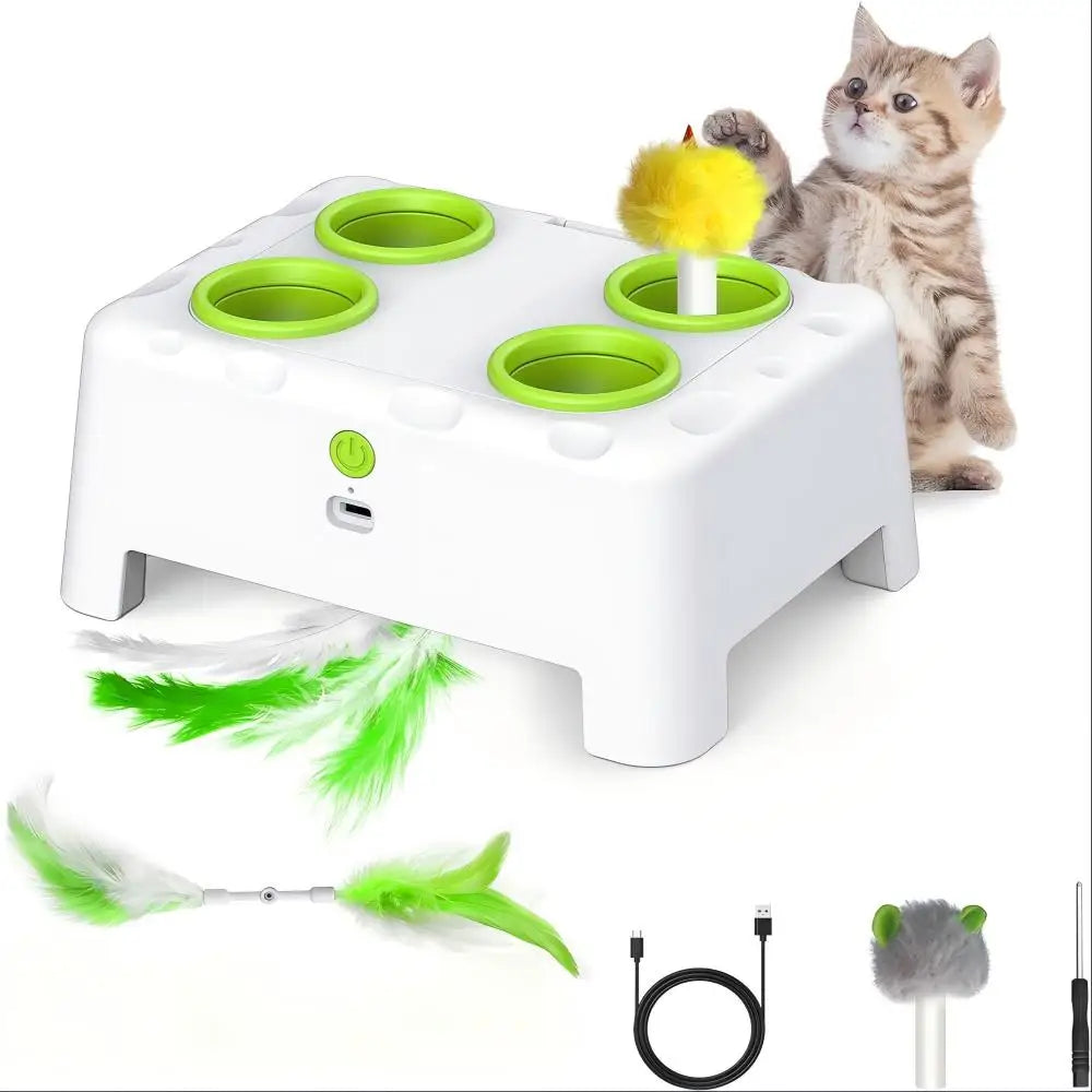 Automatic Whack A Mole Interactive Cat Toy