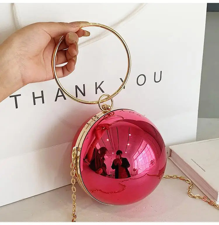 Metallic Sphere Evening Clutch Bag