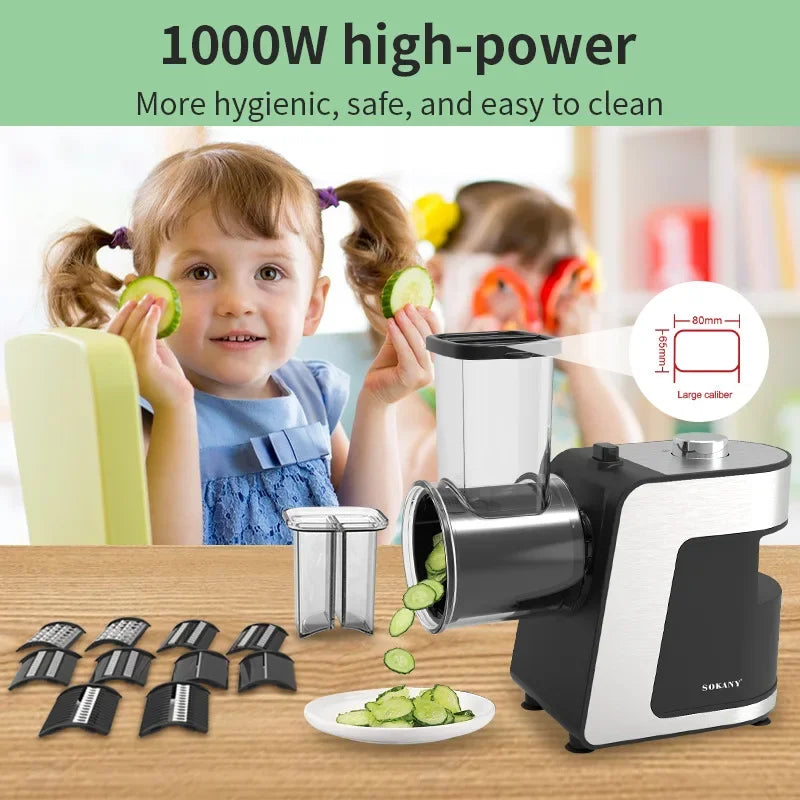 Houselin Electric Cheese Grater Vegetable Chopper