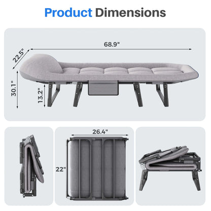 Adjustable Folding Camping Cot with Mattress