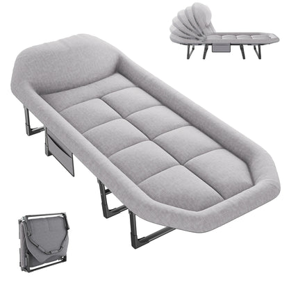 Adjustable Folding Camping Cot with Mattress