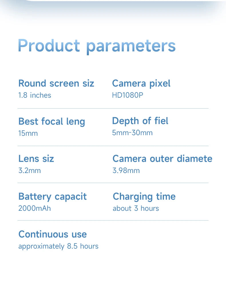 HD Digital Ear Camera Otoscope with Display