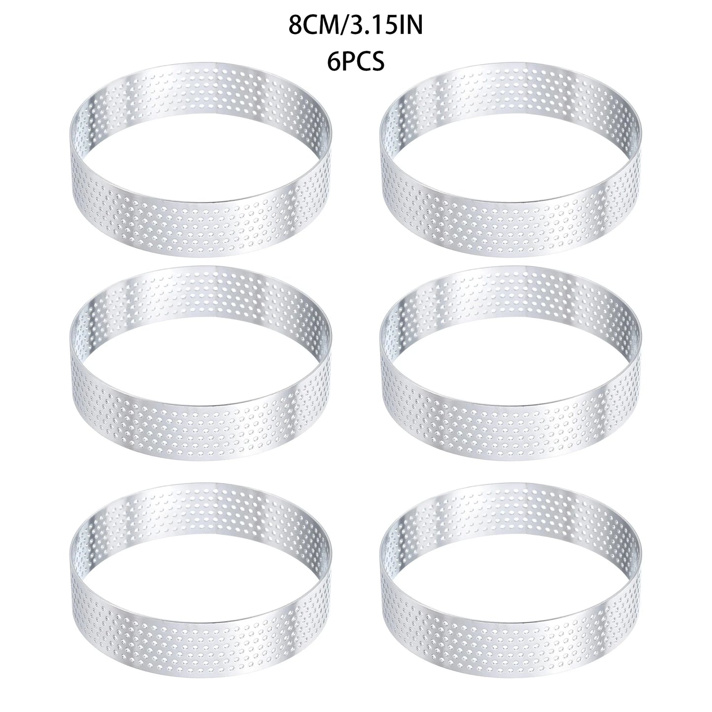 Stainless Steel Perforated Tart Ring Set