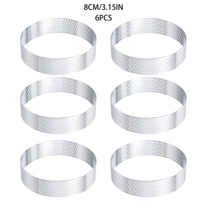 Stainless Steel Perforated Tart Ring Set