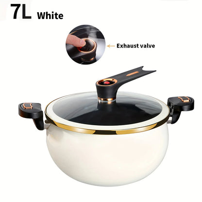 7L Non-Stick Micro Pressure Cooker with Glass Lid