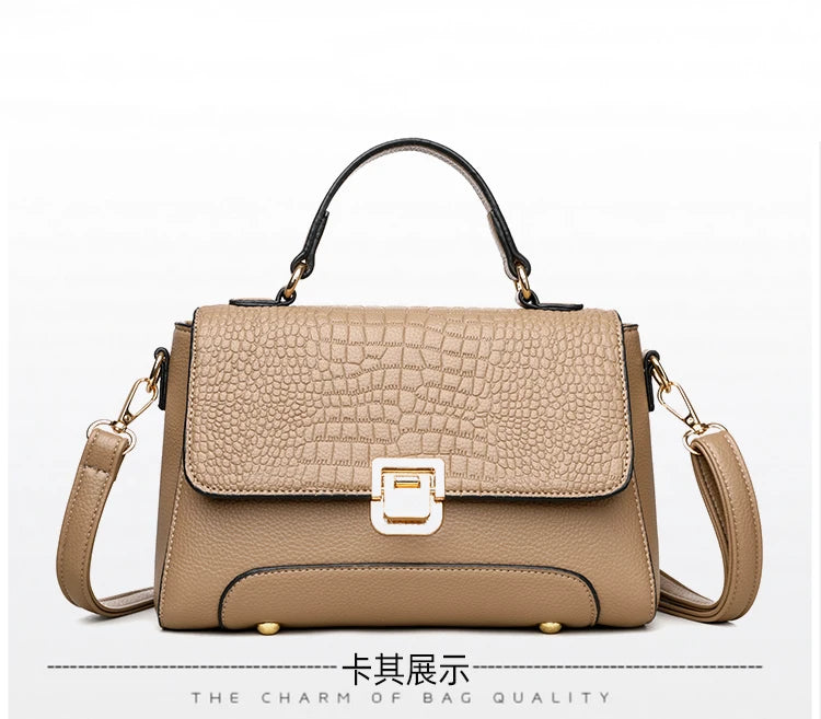 Large Capacity Leather Crossbody Handbag for Women