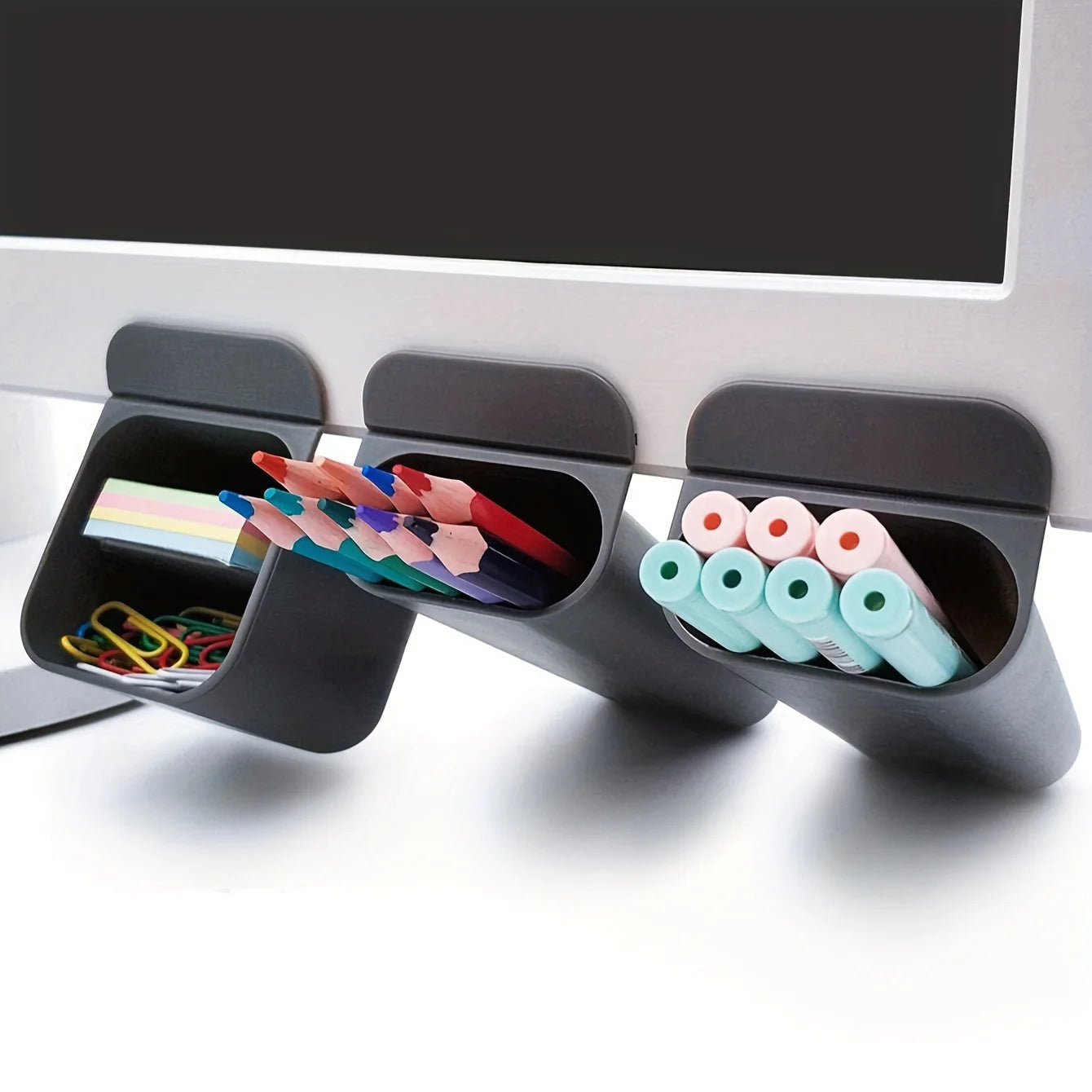 Clip-On Desk Pen Holder Set