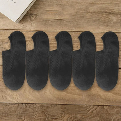 Men Cotton Low Cut Tube Socks 5 Pairs
