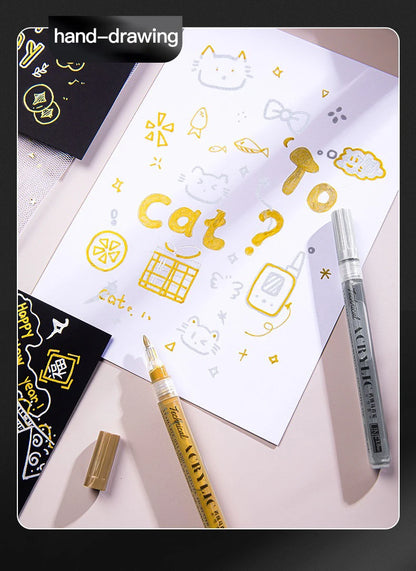 Metallic Acrylic Paint Marker Pens Set
