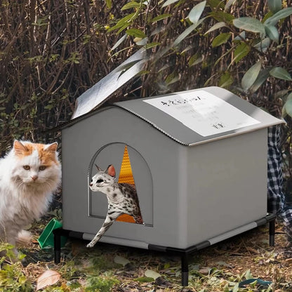 Waterproof Outdoor Cat House with Mat