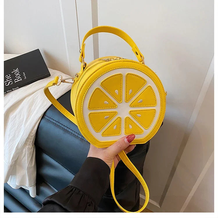 Citrus Slice Round Crossbody Bag