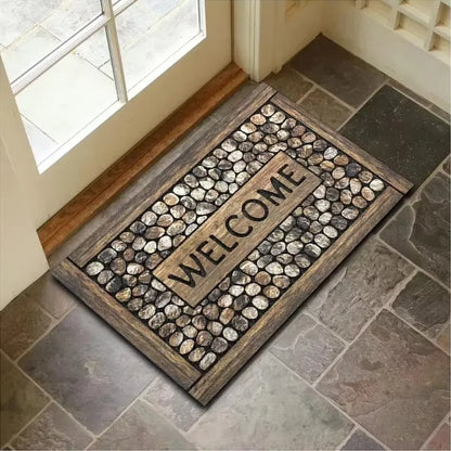 Welcome Door Mat Non-Slip Entryway Rug