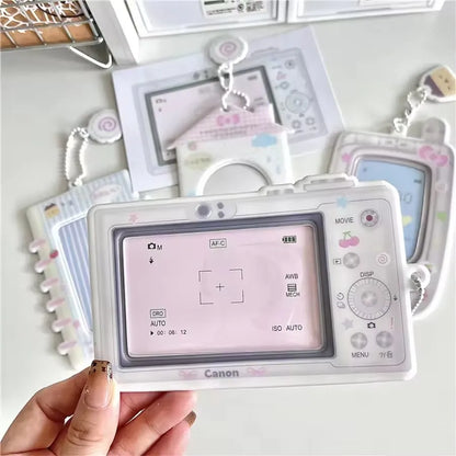 Cartoon Camera Photocard Holder Keychain