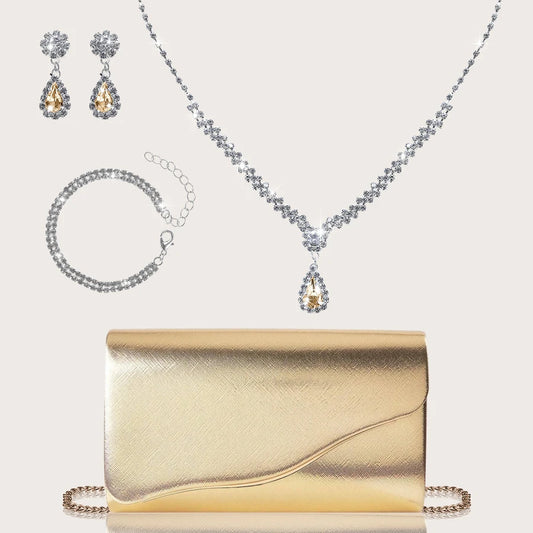 Elegant Metallic Evening Clutch Bag