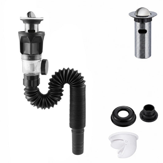Kitchen & Bathroom Sink Drain Kit with Flexible Hose