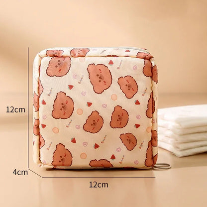 Heart Print Feminine Hygiene Storage Pouch