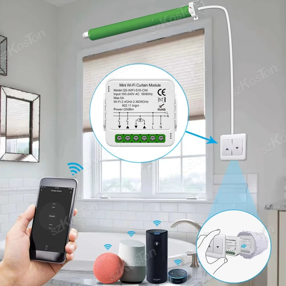Tuya Smart WiFi & ZigBee Curtain Switch Module