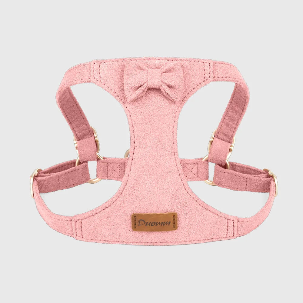 Premium Suede Dog Harness & Leash Set for Small Dogs