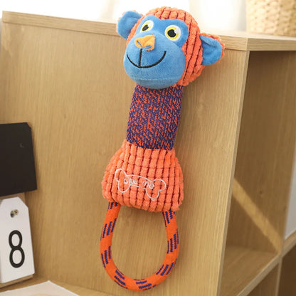Corduroy Animal Squeaky Dog Toy