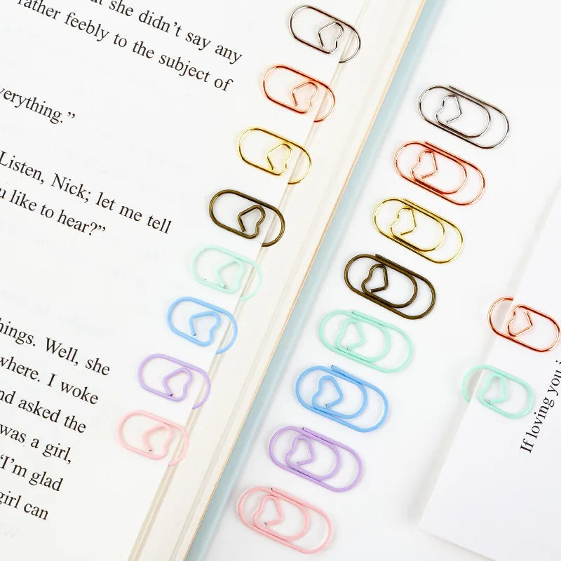 Macaron Heart Paper Clips Set