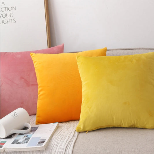 Solid Color Velvet Cushion Cover