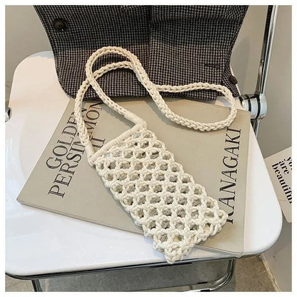 Women’s Woven Crochet Crossbody Phone Bag
