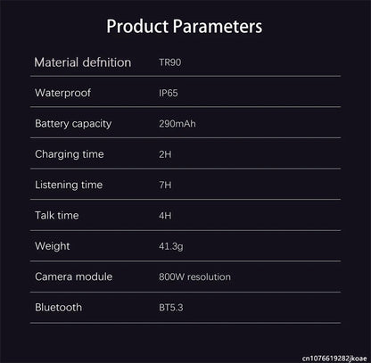 AI Camera Smart Glasses
