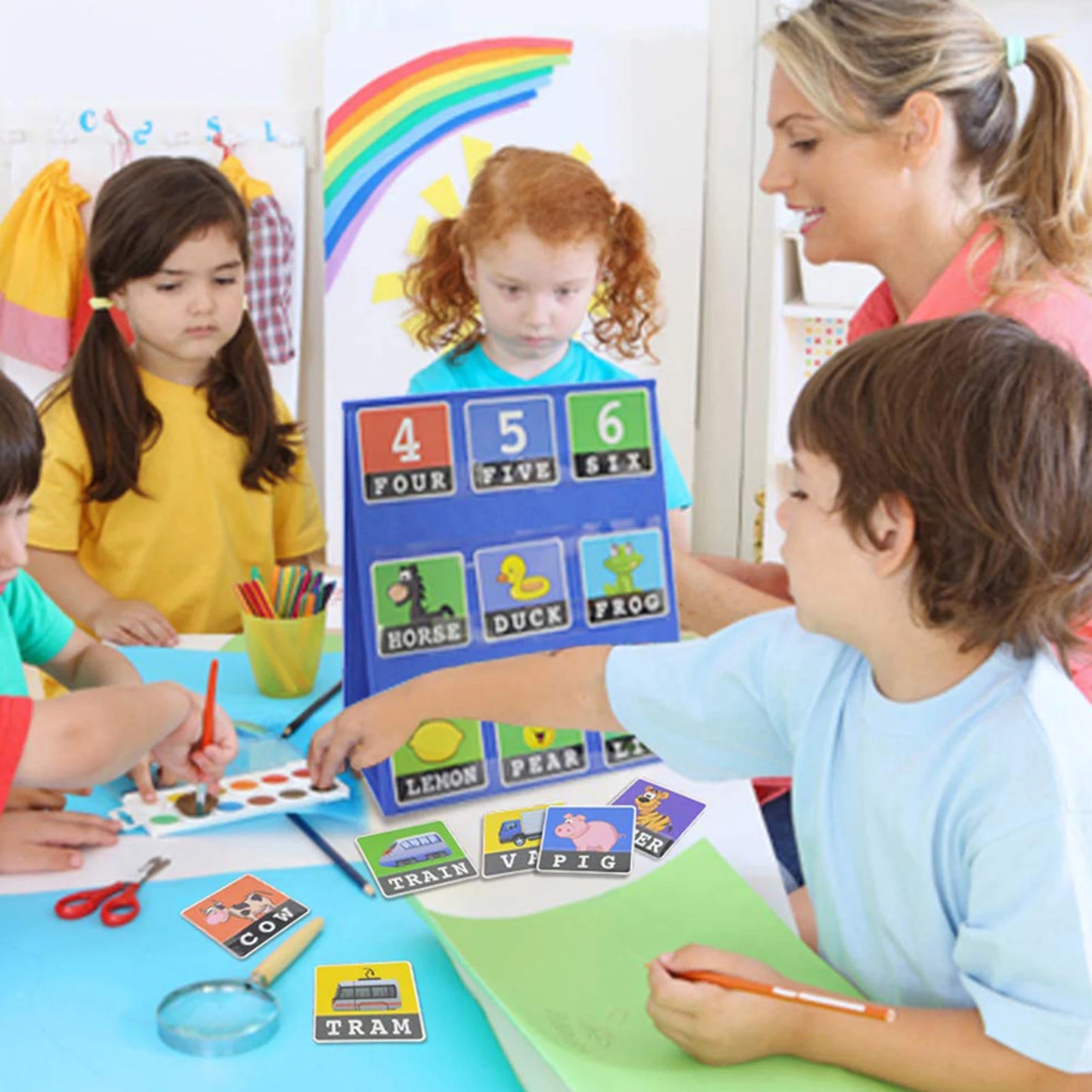 Double-Sided Desktop Pocket Chart for Classroom Learning